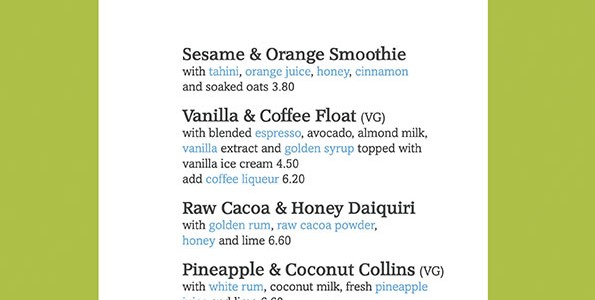 Seasonal Specials Drinks December 2013
